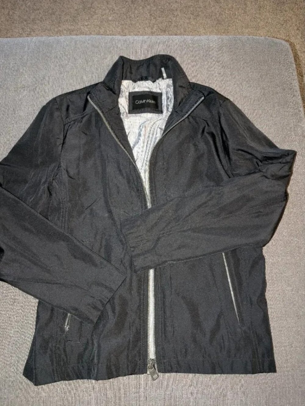 Calvin Klein Black Zip Bomber Jacket